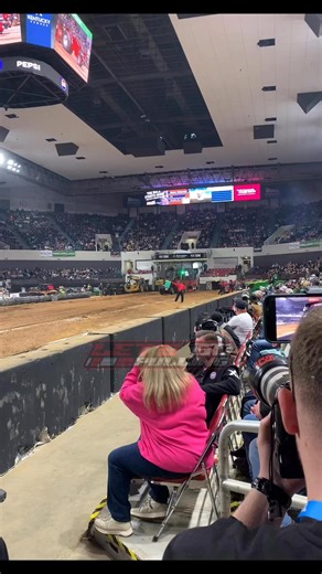 Brian Shramek’s RED pulling in the Light Super Stock Tractor class at the 2025 National Farm Machinery Show Championship Tractor Pull. | Let's Go Pulling