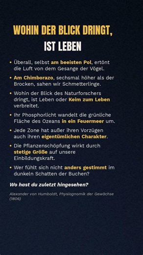 Wohin der Blick dringt, ist Leben #humboldt #natur #zitate