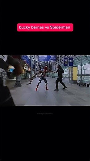 Bucky barnes vs Spiderman fight scenes #marvel