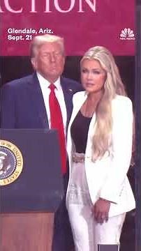 Trump and Kirk's wife share hug at memorial