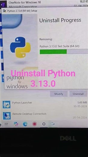 uninstall the python program in shorts video#python #pythonprogramming #pythontutorial