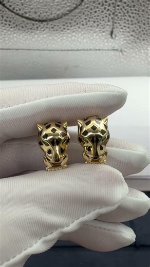 Custom Made Cartier Panthere Earrings 18K Real Gold For Men And Women
