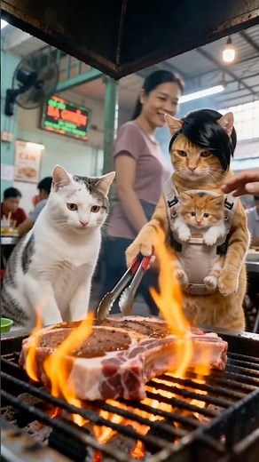 Com tam (Broken rice with grilled pork chop) #comtam #cơmtấm #chefmeow #catshorts #cats #kitten #cat