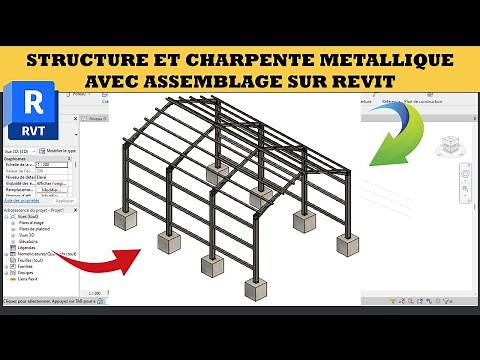 Structure and metal framework with assembly on revit