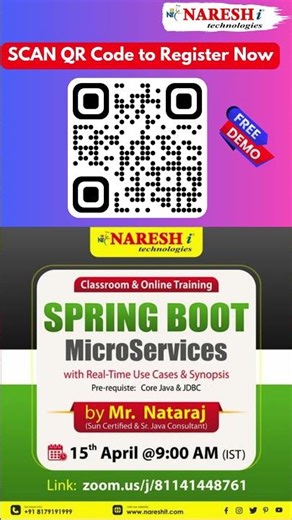 Best Spring Boot & MicroServices Online Training | Naresh IT - 2024 #education #spring