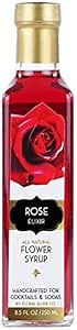 Floral Elixir Co. - All Natural FLOWER Syrup for Cocktails & Sodas, 8.5 oz (Rose)