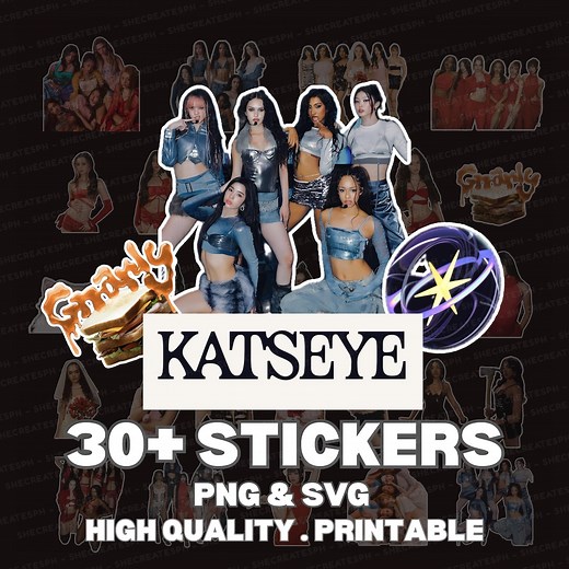 KATSEYE Sticker Pack: Global Girl Group Fan Merch (PNG SVG Digital Download) - Etsy