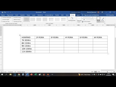 How to create a school timetable in Word.