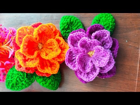 Lotus Flower Crochet Design | सुंदर कमल क्रोशिया डिजाइन | Easy Crochet Pattern Tutorial