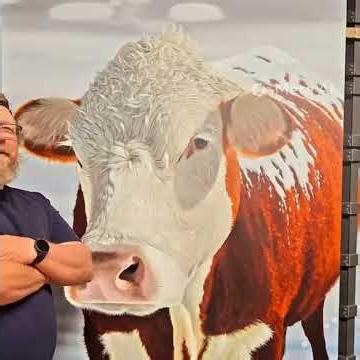Tge cow I painted came to life with #AI #rayphillipsart #painting #oilpainting