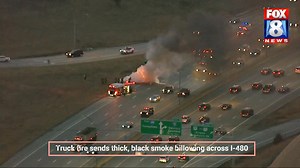 SKYFOX: If you saw smoke over I-480 this morning, here's where it was coming from... -- https://tinyurl.com/mv25uthj | Fox 8 News