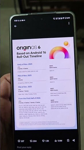 Mark Your Calendars: The Official Roll-Out Plan for OriginOS 6! #originos6