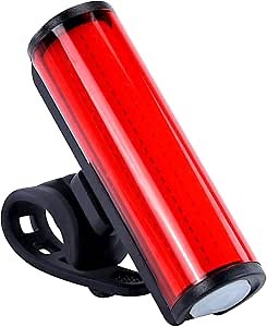 Unique LED 60 Lumens Bicycle Taillights, Rechargeable Bicycle Rear Light, with 8 Modes, 180 Degree Wide Angle Can Ensure The Safety of Night (Cylindrical, Large-60LM)