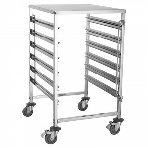 [Hot Item] Commercial Stainless Steel M Shape Table Trolley for 1/1 Gn Pan with Working Table