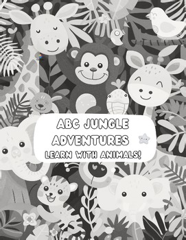 Jungle Animals Alphabet Book (Black & White) | Printable | PreK–1