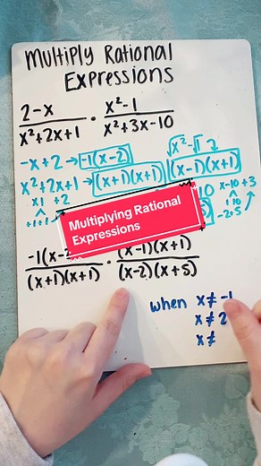 How to multiply rational expressions! . . . #math #algebra #maths #mathhelp #mathteacher #mathematics #mathtutor #mathtutorial #learnontiktok #learntok #studywithme #highschoolmathteacher #highschoolmath #mathtok #fyp #algebra2 #algebra1 #rationalexpressions #rationaloperations #multiplyingrationalexpressions