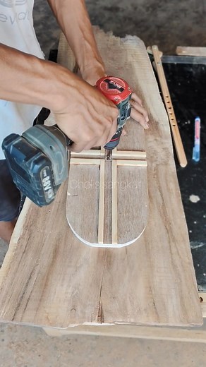 jig for making oval shapes #woodworkingideas #woodcraft #diystool #project #jigs #fblifestyle | Cholis Sangkar