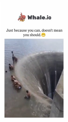 Unviversal Clips on Instagram: "The Instagram reel shares a 14-second video of young men swimming and diving dangerously near a reservoir spillway's swirling vortex, captioned as a caution against reckless acts. Such spillways generate lethal hydraulic forces that trap victims in recirculating currents, with research documenting over 1,000 drownings at low-head dams globally in recent decades and a 94% fatality rate in reported incidents. From an account curating worldwide viral clips, the post