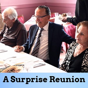 338K views · 10K reactions | A CHILD AGAIN… I surprise my middle-school classmates who I haven’t seen for 73 years! #caughtinprovidence #reunion #middleschool #surprise | Frank Caprio | Facebook