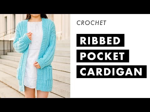 Simple Long Ribbed Cardigan with Pockets! Chunky Fall Sweater DIY Tutorial + Free Pattern