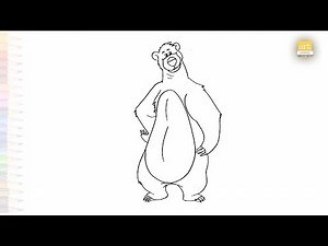 Baloo drawing easy from The Jungle Book | Cartoon sketches | How to draw A Baloo simply #artjanag