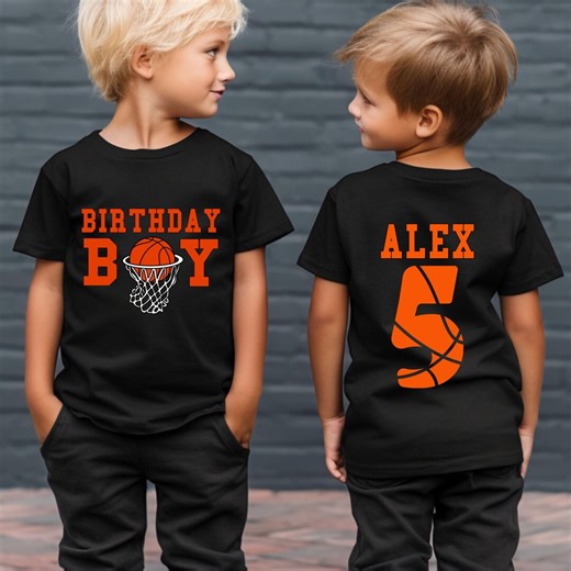 Personalized Basketball Birthday Boy Shirt | Custom Name & Number - Etsy