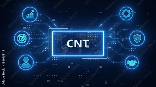 CNT - Carbon Nanotubes Concept.Cylindrical nanostructures made of carbon atoms.futuristic blue technology background.