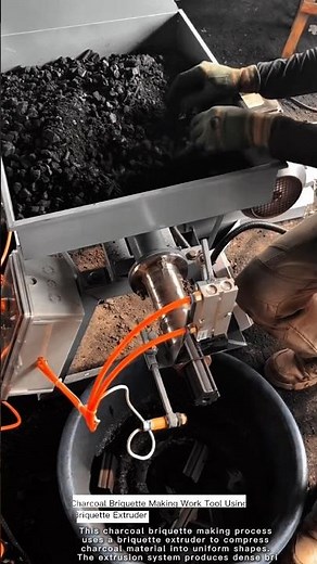 Charcoal Briquette Making Work Tool Using Briquette Extruder #worktool