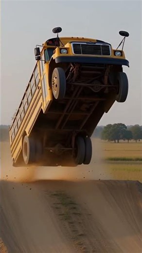 #schoolbus #jump #ai generated using #grok #school