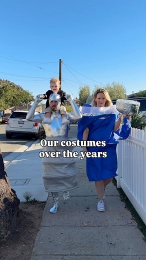 1M views · 9.6K reactions | Hard to pick a favorite but 2018 was the start of my pun costume journey. (And 2015 was the start of Shawn’s journey with that wig.) Our Halloween costumes over the years as a couple, and now as a family. #husbandandwifecomedy #halloweencostume #couples #familycostumes | Loryn Powell | Facebook