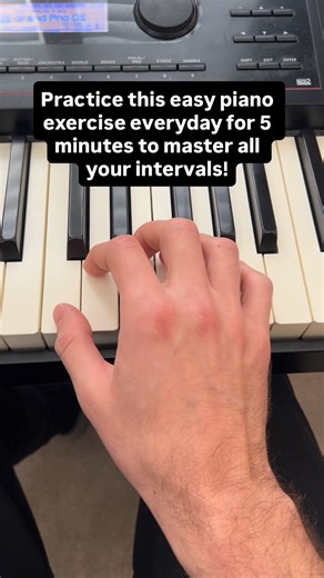 Digital Piano School on Instagram: "One of my favorite beginner piano exercises that help you learn to play and master all your intervals on the piano! In this easy piano lesson I explain the music theory of an interval as well as how to practice playing and naming your intervals on the piano. This simple piano tutorial guides you on a daily piano practice exercise beginners should work on everyday to master their intervals! #beginnerpiano #easypiano #pianolessons #musictheory #pianopractice"