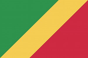Congo flag. Standard size. The official ratio. A rectangular flag....