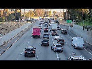"Watching traffic on the freeway 101" Los Angeles California 2025 👍🤗