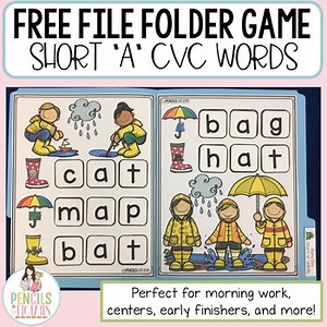 CVC File Folder Word Practice Activity Freebie