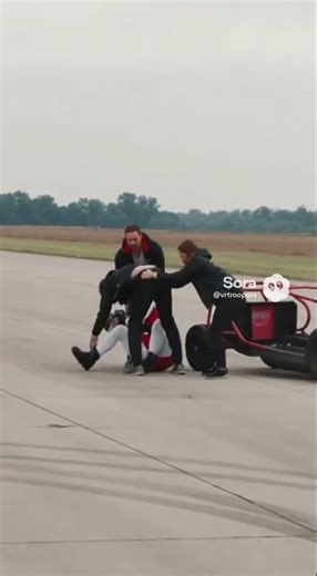 stunt driver gets hurt during filming.