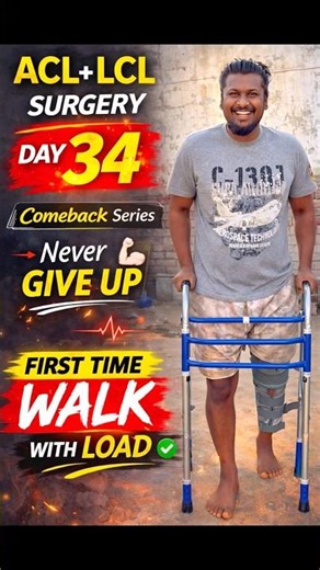 ACL+LCL SURGERY DAY 34 motivational song #aclrecovery #shortsfeed #viral