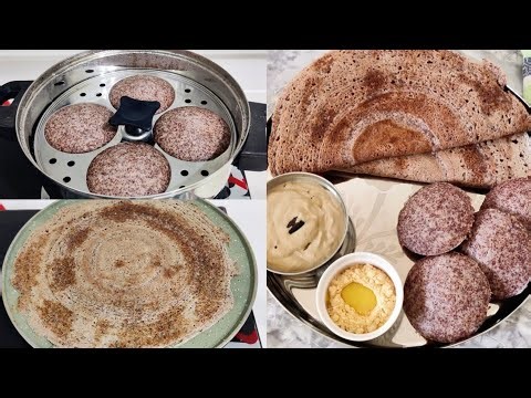 Soft Ragi Idli & Crispy Ragi Dosa | One Batter Two Recipes | Finger Millet Healthy Breakfast