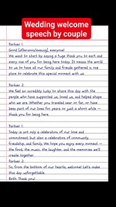 18K views · 214 reactions | Wedding welcome speech #wedding #WeddingSpeech | English Class | Facebook