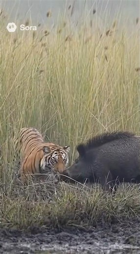 Bengal Tiger vs Wild Boar 🐅 Brutal Jungle Clash