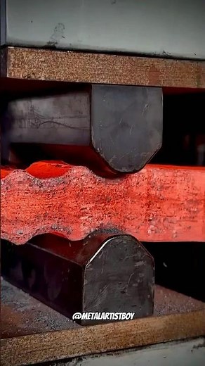 Glowing steel being forged #blacksmith #metal #artist #handmade #iron #shorts