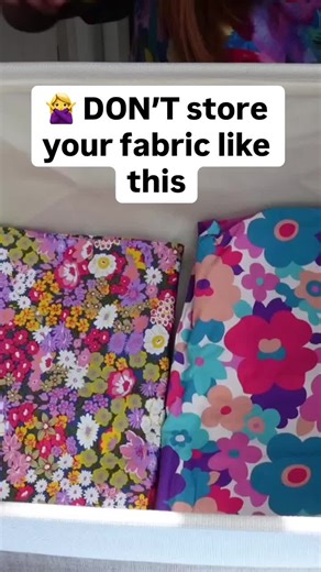 MY NO.1 TIP for fabric storage right here: store fabric vertically rather than stacked! ✅ There are so many advantages to storing fabrics this way: 😍 See all your fabrics at a glance - meaning inspiration is more readily available 👉 Easily take the fabric you want - making the system easier to maintain as you don’t disturb other fabrics ⌚️ Save time - no more rummaging to find things hidden in the bottom of boxes 🌱 Improve your sustainability - you won’t sew things you’ve forgotten about, and