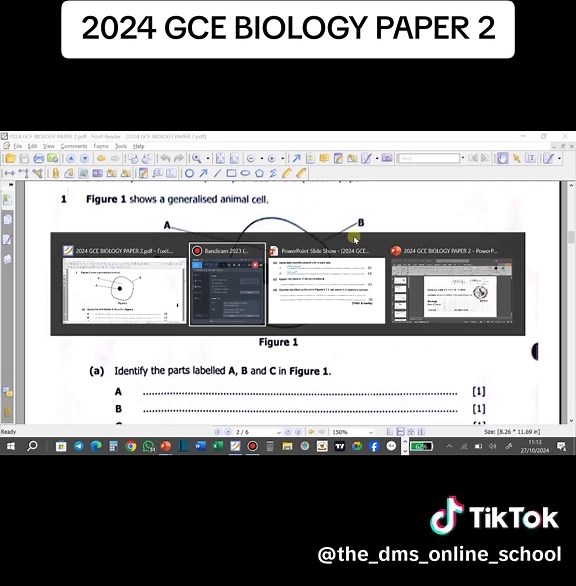 2024 GCE Biology Paper 2 Online School Revision Class