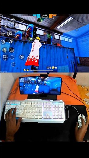 pc❌ mini mobail setup ✅How to play free fire with keyboard mouse in mobile | ⌨️ 🖱📱 full setup #ffmax