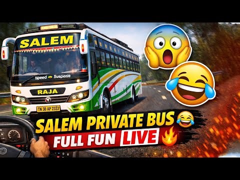 😂Salem Private Bus Driving😂|🔥MS RAJA Mass Entry🔥🚍 | ETS2 Funny Tamil LIVE #live #game #bussid #bus