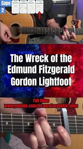 Gordon Lightfoot - "The Wreck of the Edmond Fitzgerald" | Full Guitar Play-Along (Chords on Screen)