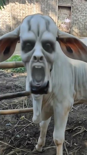OMG‼️This cow suddenly turned into a ghost #cow #horror #ghost