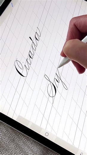 “Cicada Symphony” Written in the Spencerian Script on iPad ✨ Learn Spencerian with us! #spencerian