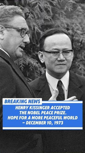 Breaking: Henry Kissinger accepts the Nobel Peace Prize today