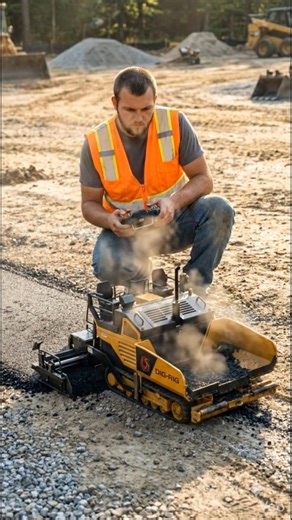 Mini RC Asphalt Paver Working Like Real Road Construction 🚧 | Hyper Realistic RC Machinery