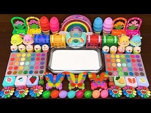 RAINBOW Slime ! Mixing Random into GLOSSY Slime ! Satisfying Slime Video #307